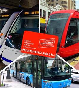 Carte des transports publics de Madrid (Pass touristique) Carte des transports publics de Madrid (Pass touristique)