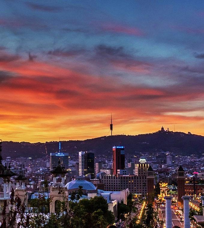 Barcelona at the break of dawn Barcelona at the break of dawn